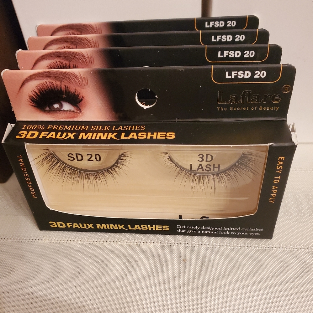 🆕 4PCS / LAFLARE 3D FAUX MINK LASHES  LFSD 20